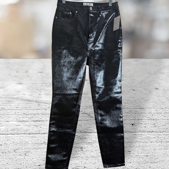 NWT We The Free Black Skinny Faux Leather Pants Size 31 - Picture 4 of 9